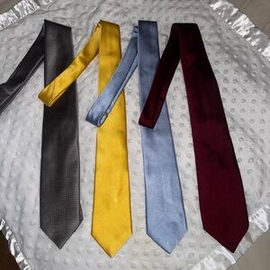 Elegant Men's Tie Set - Graphite, Gold, Blue, and Burgandy
